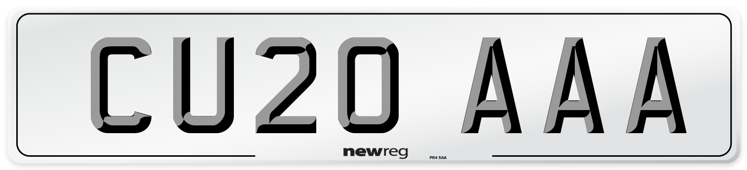 CU20 AAA Number Plate from New Reg